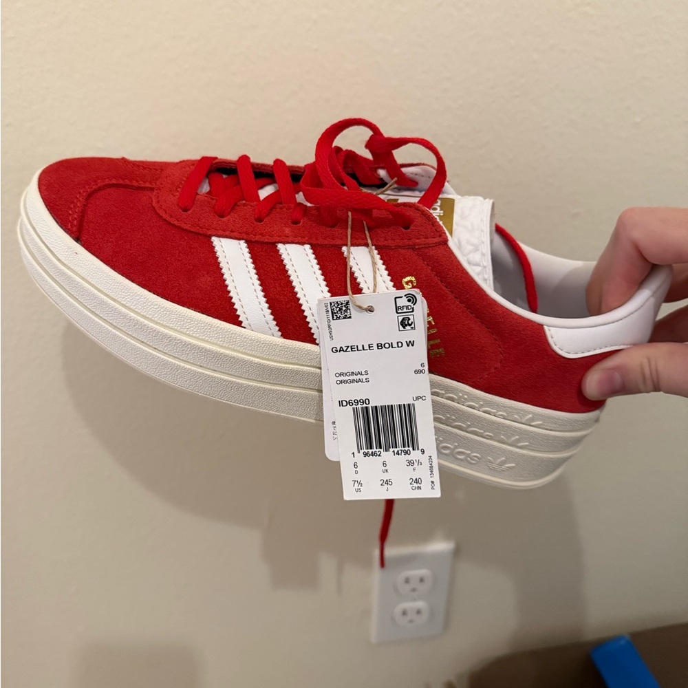 adidas Gazelle Bold Women's Shoes - Red and White